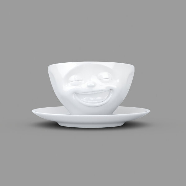 Kaffeetasse "lachend" weiß, 200 ml